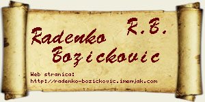 Radenko Božičković vizit kartica